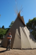 Took a group of 10 guys about 4 hours to set up this 25-foot teepee